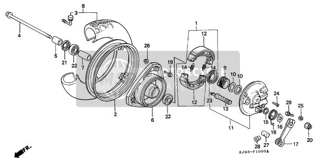 45145121710, Verklikker, V. Rem, Honda, 1